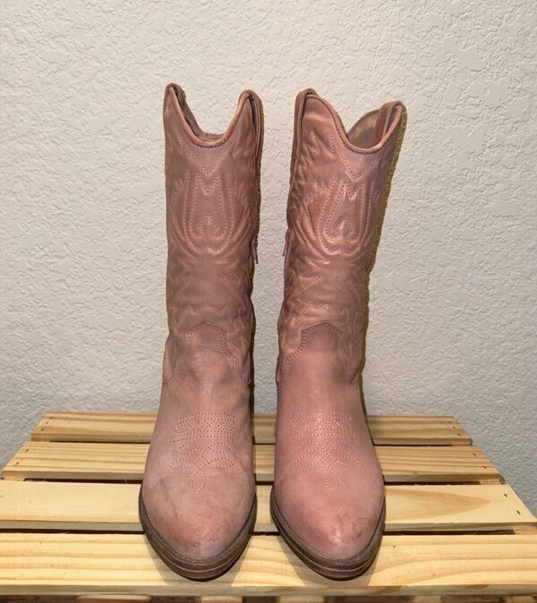 Front shot of baby pink boots